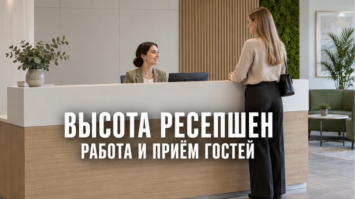 Администратор и посетитель у стойки ресепшн в светлом офисе