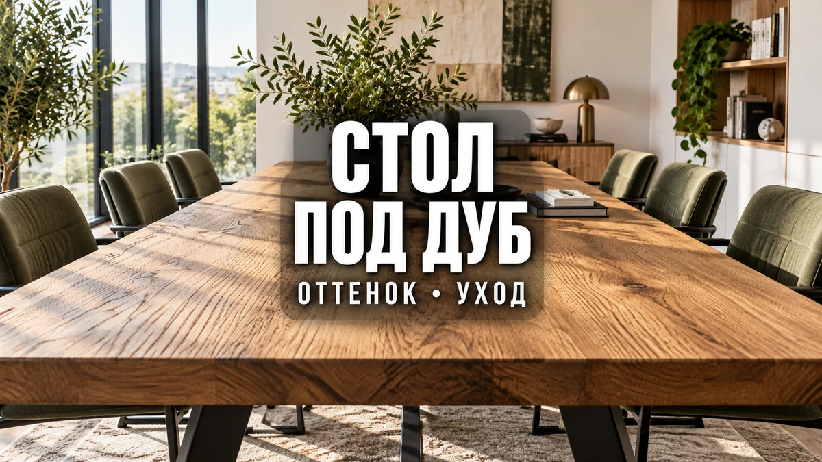 Переговорный стол с древесным рисунком под дуб в светлом офисе
