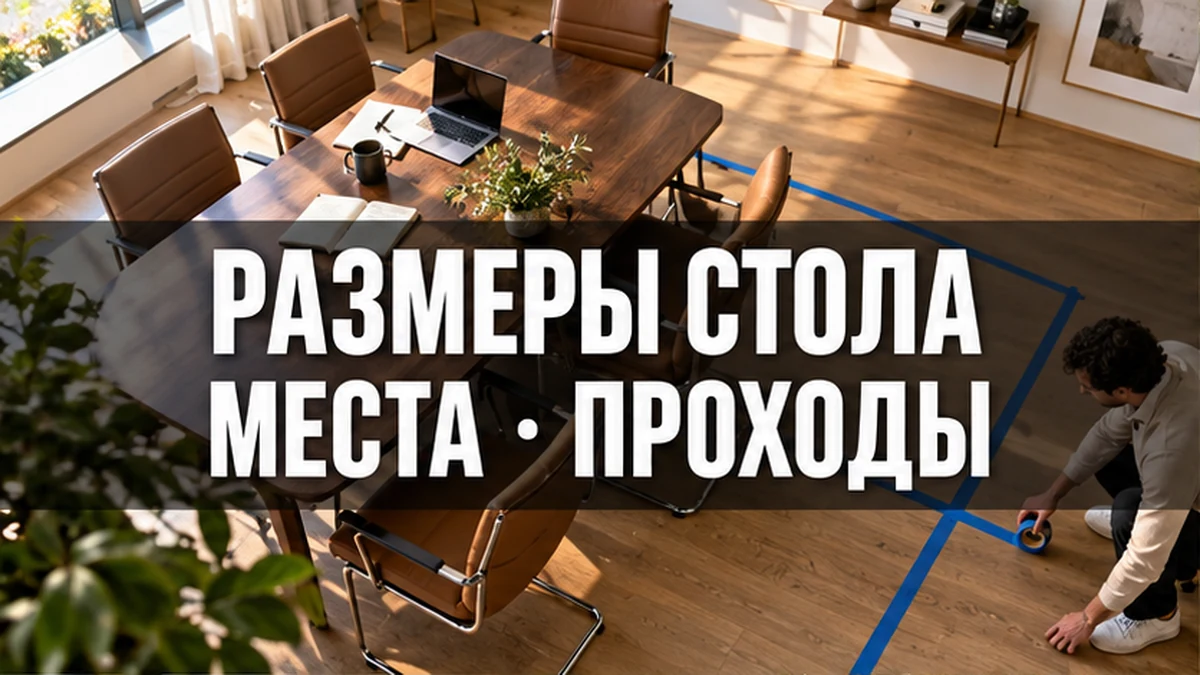 Контур стола размечен на полу переговорной рядом с креслами