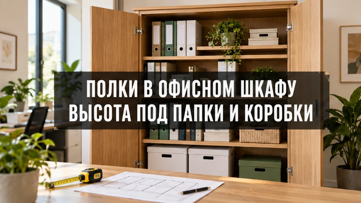 Офисный шкаф с полками, рассчитанными под папки и коробки