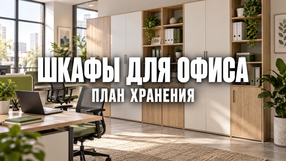 План офисного блока с общими и кабинетными зонами хранения