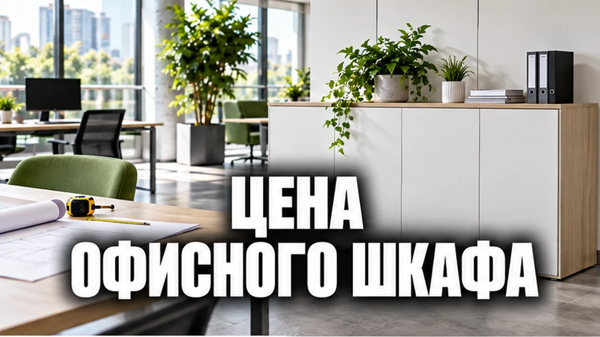Концептуальный офисный шкаф в светлой рабочей зоне; обложка о факторах цены заказа