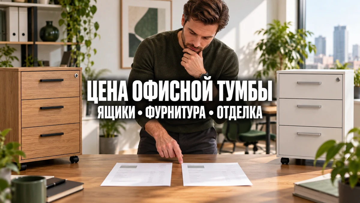 Два концептуальных предложения на офисные тумбы сравнивают по составу и отделке